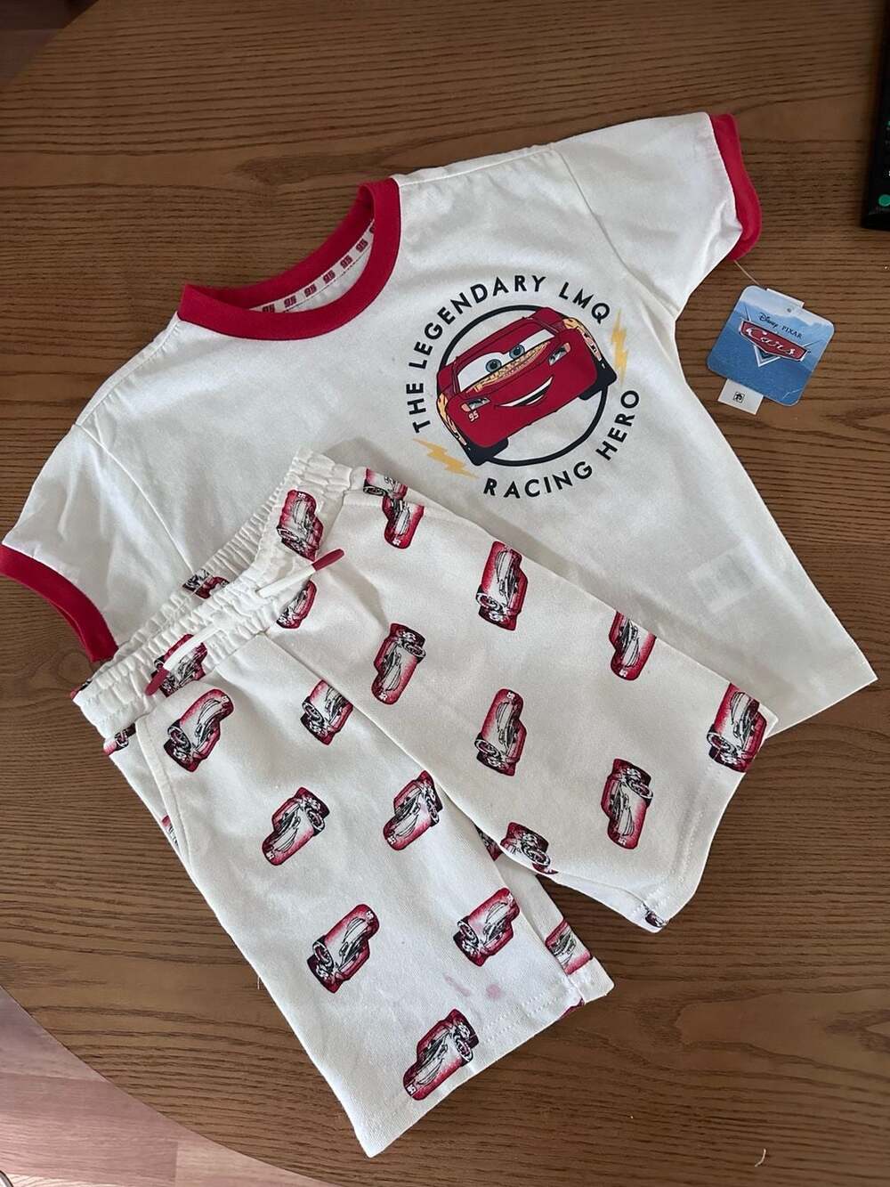 Disney Pixar Cars Lightning McQueen 2-Piece Short Sleeve T-Shirt and Shorts Set,